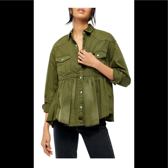 Free People Tops - Free People Dylan button down Babydoll top